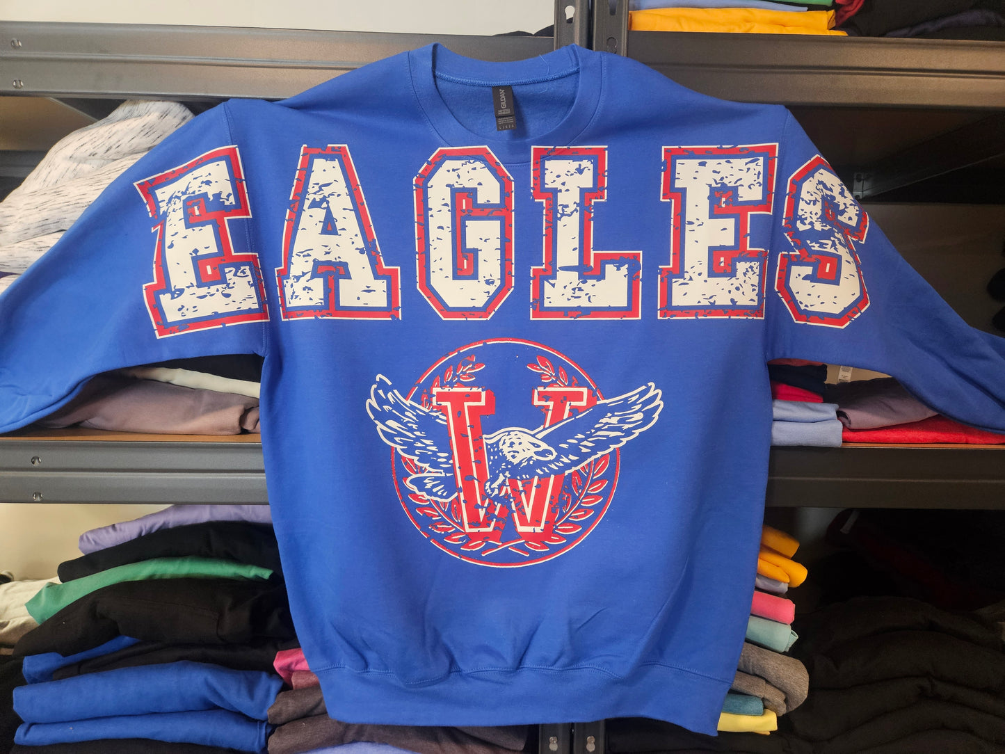 Wellsville Eagles Oversize Print Sweatshirt