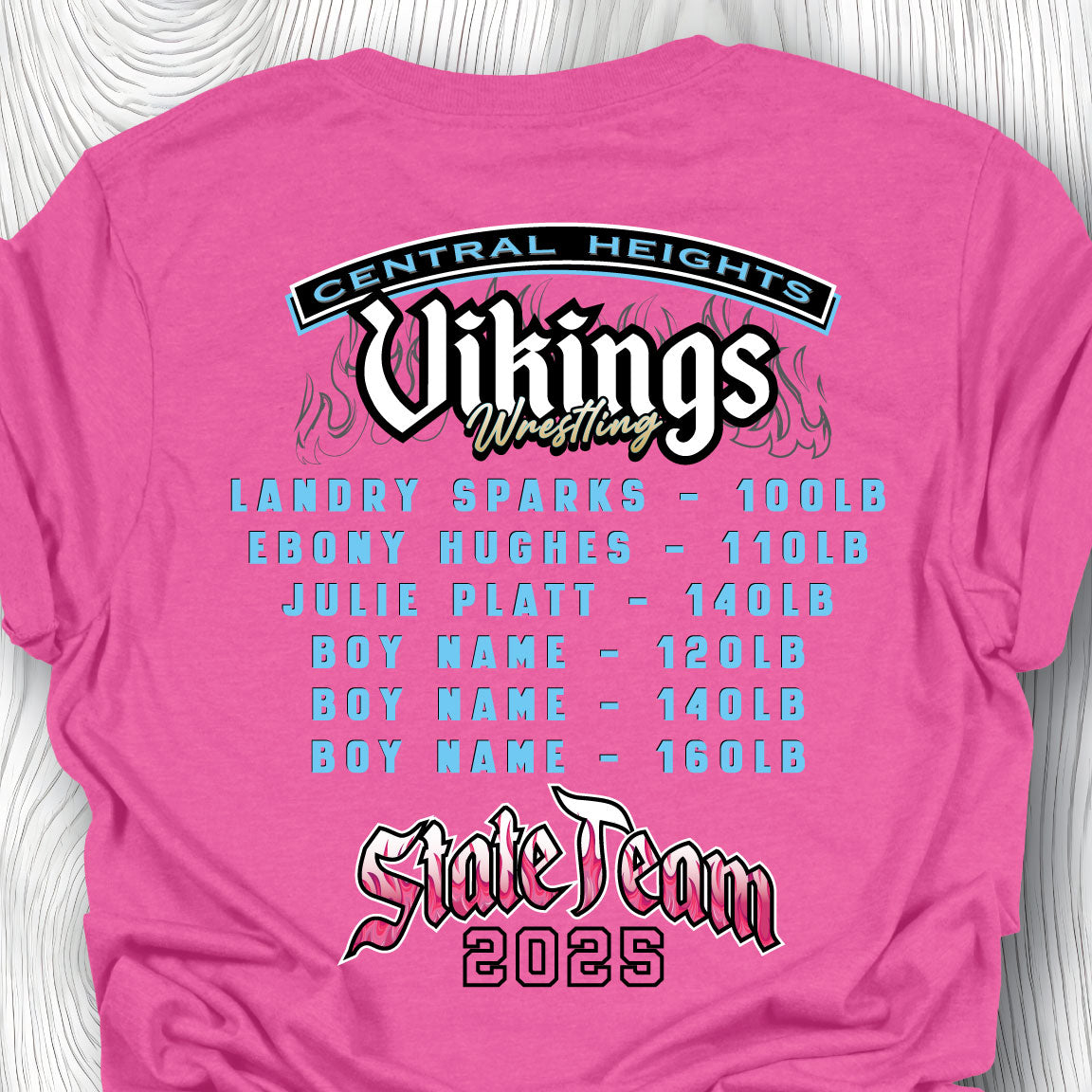 CHS Wrestling - 2025 State Shirt Pink