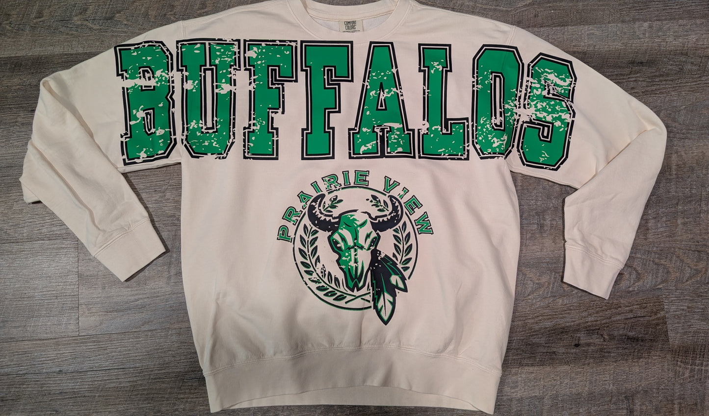 PVHS Buffalos Oversize Print Sweatshirt White