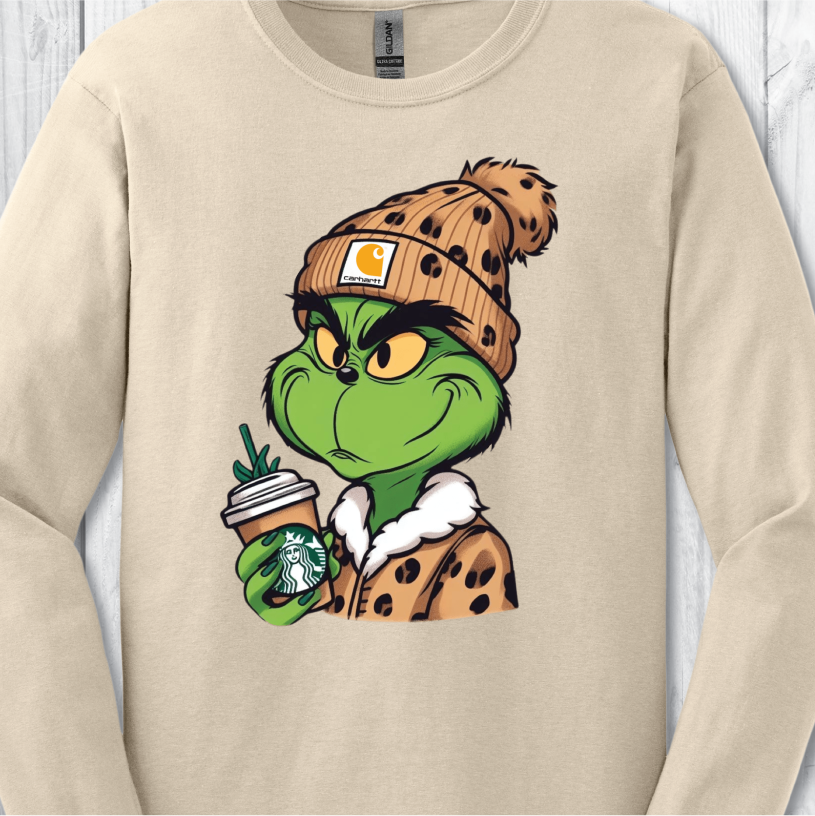 Christmas Grinch - Ivory Long Sleeve or Sweatshirt