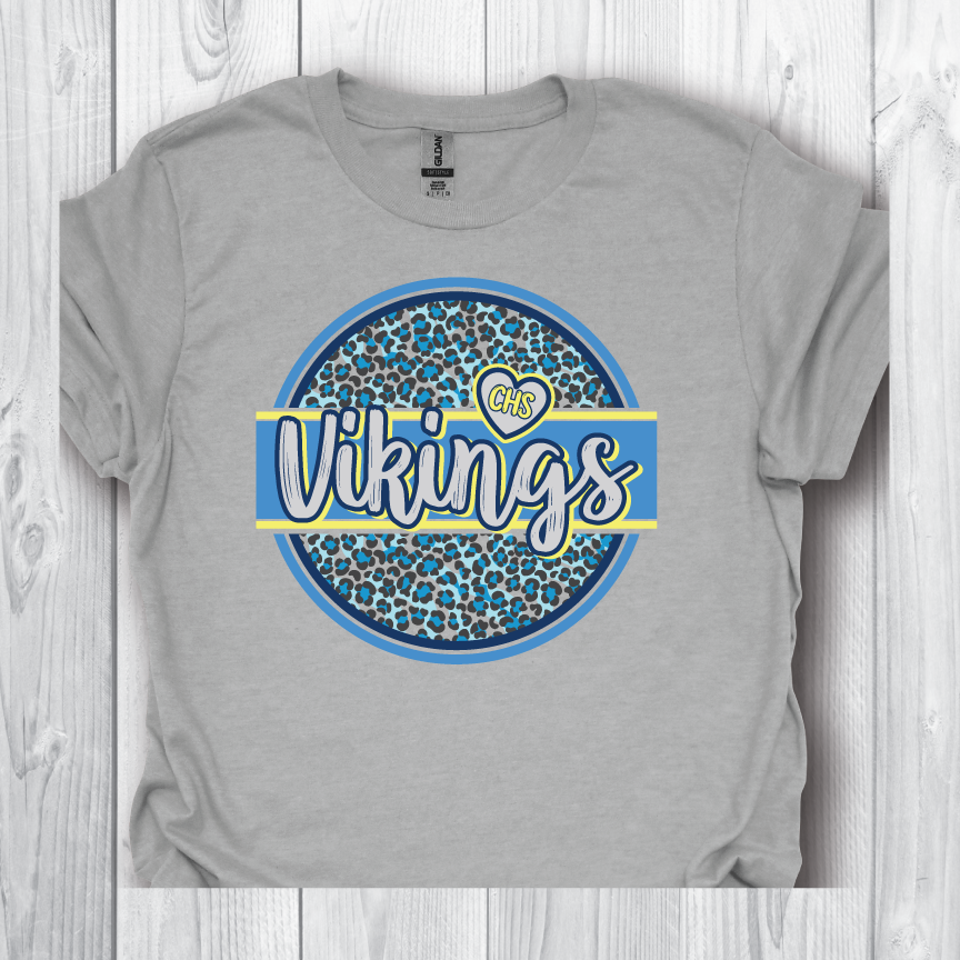 CHS Spirit Gear Viking Leopard- Gray Tee or Sweatshirt