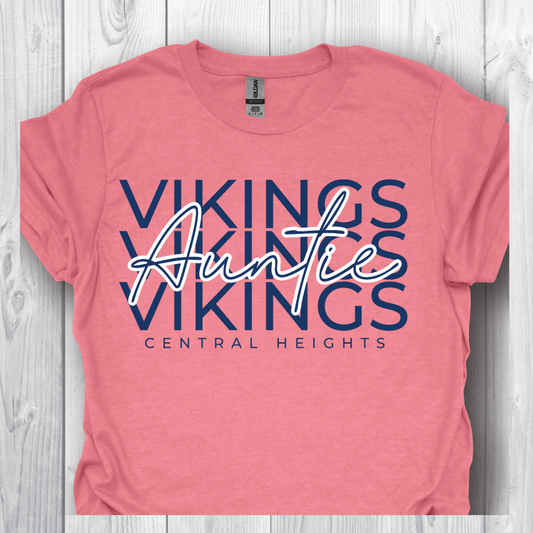 CHS Spirit Gear Vikings Auntie - Coral Tee