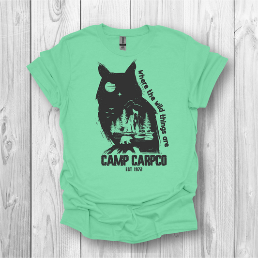 Camp CarpCo Owl - Mint Tee