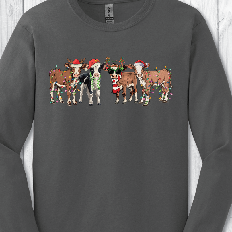 Christmas Cattle - Charcoal Long Sleeve or Sweatshirt