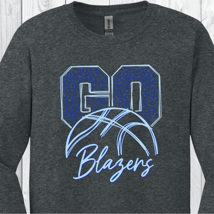 GEHS BBall Sketch - Dark Heather Tee or Sweatshirt