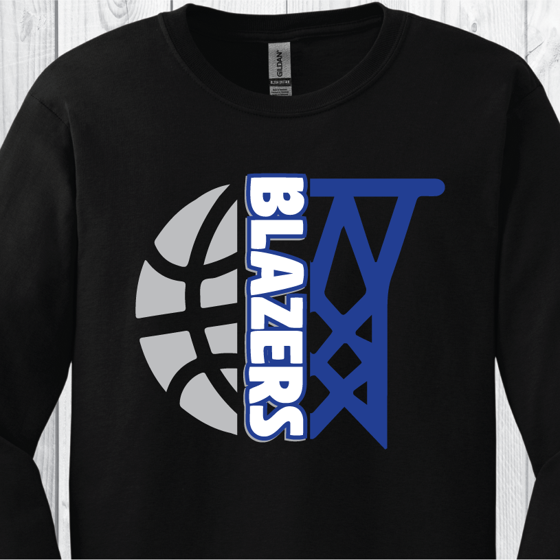 GEHS BBall TriColor - Black Tee or Sweatshirt