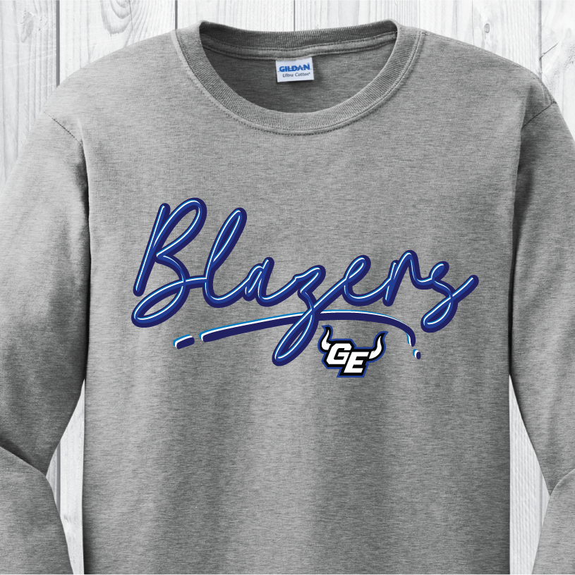 GEHS Blue Script - Grey Tee or Sweatshirt