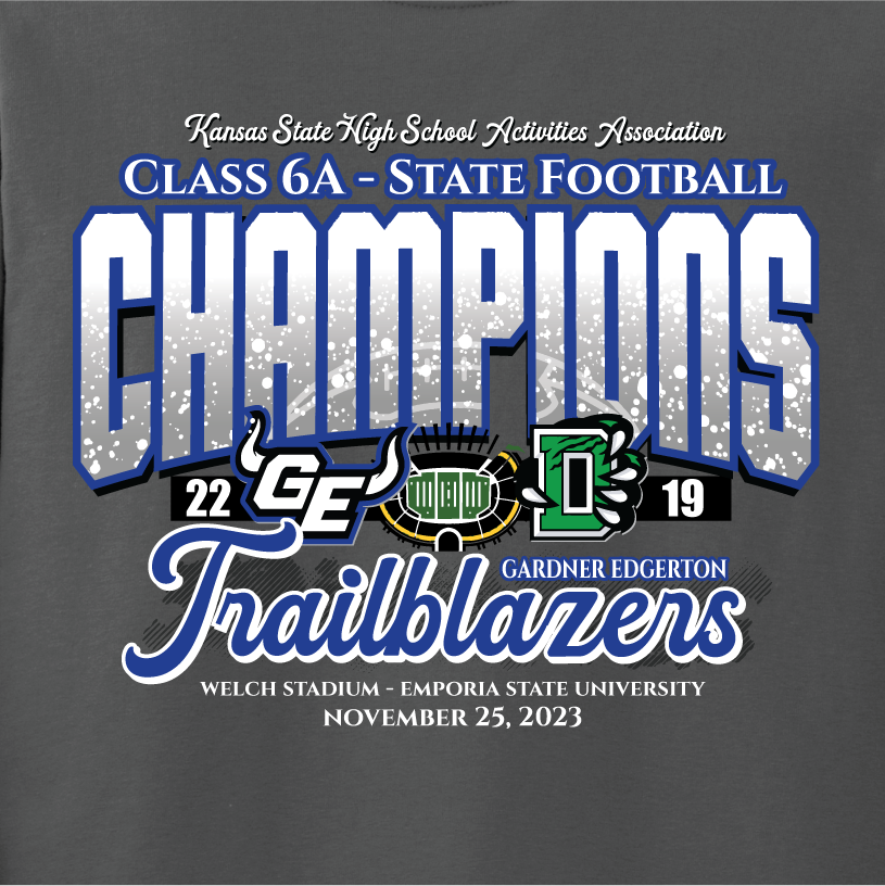 GEHS State Football Champions - Charcoal Tee or Sweatshirt