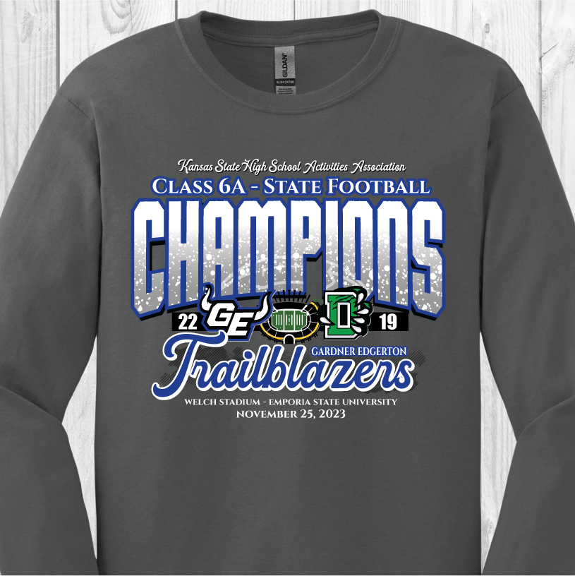 GEHS State Football Champions - Charcoal Tee or Sweatshirt