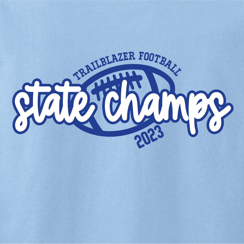 GEHS State Football Champs Script - Light Blue Tee or Sweatshirt