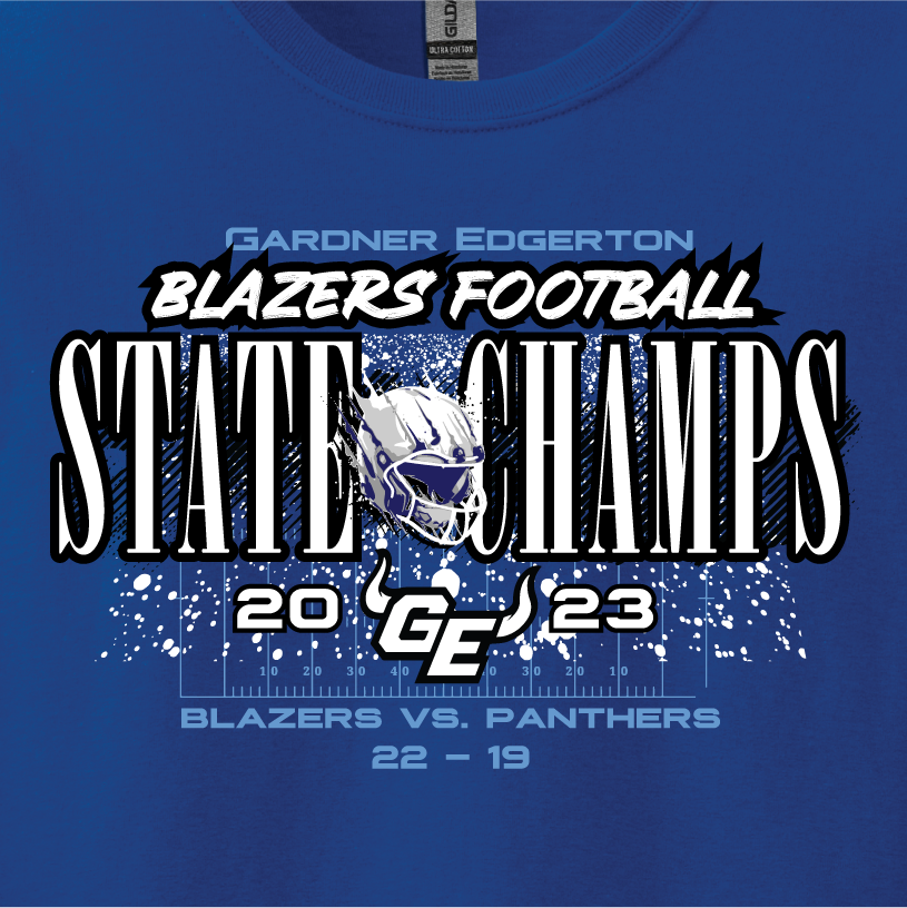 GEHS State Football Champs Snow - Royal Tee or Sweatshirt