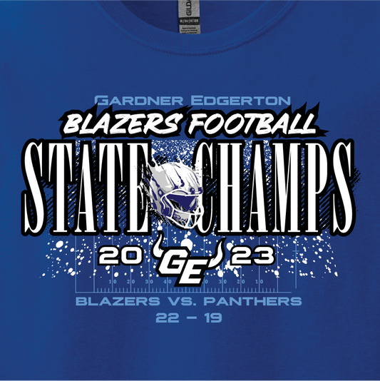 GEHS State Football Champs Snow - Royal Tee or Sweatshirt