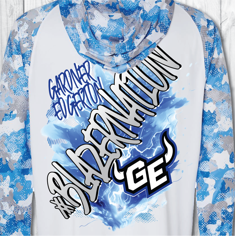 GEHS Blue Camo Performance Long Sleeve