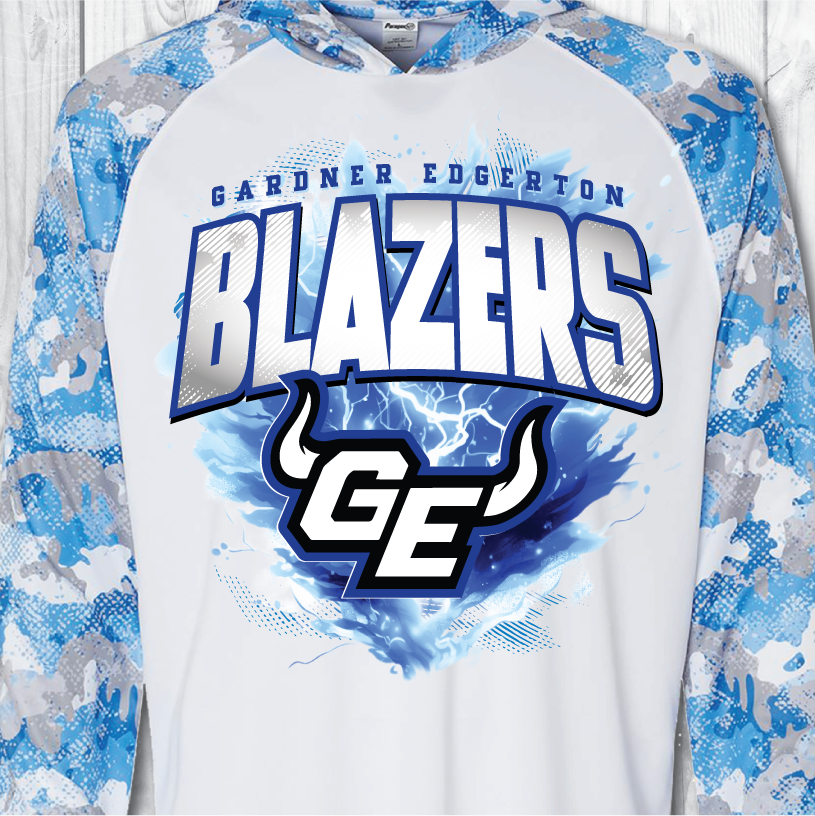 GEHS Blue Camo Performance Long Sleeve