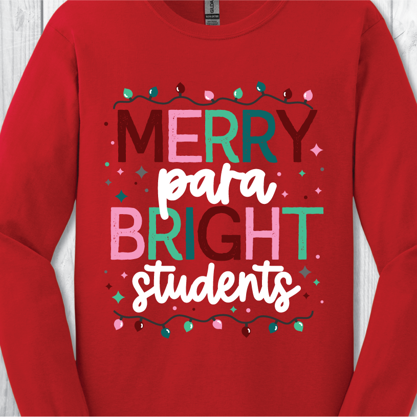 Christmas Merry Para - Red Long Sleeve or Sweatshirt