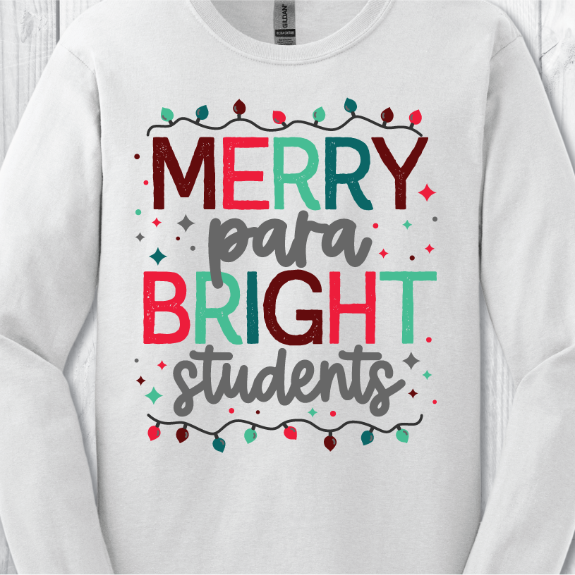 Christmas Merry Para - White Long Sleeve or Sweatshirt