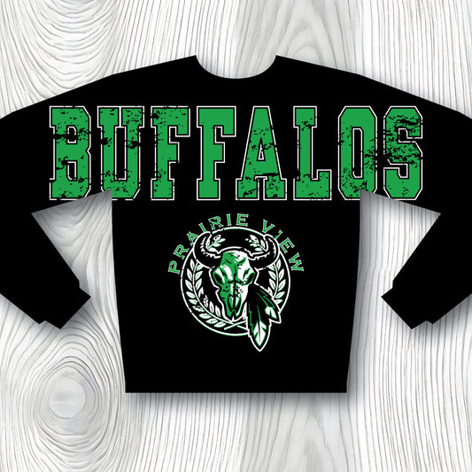 PVHS Buffalos Oversize Print Sweatshirt Black
