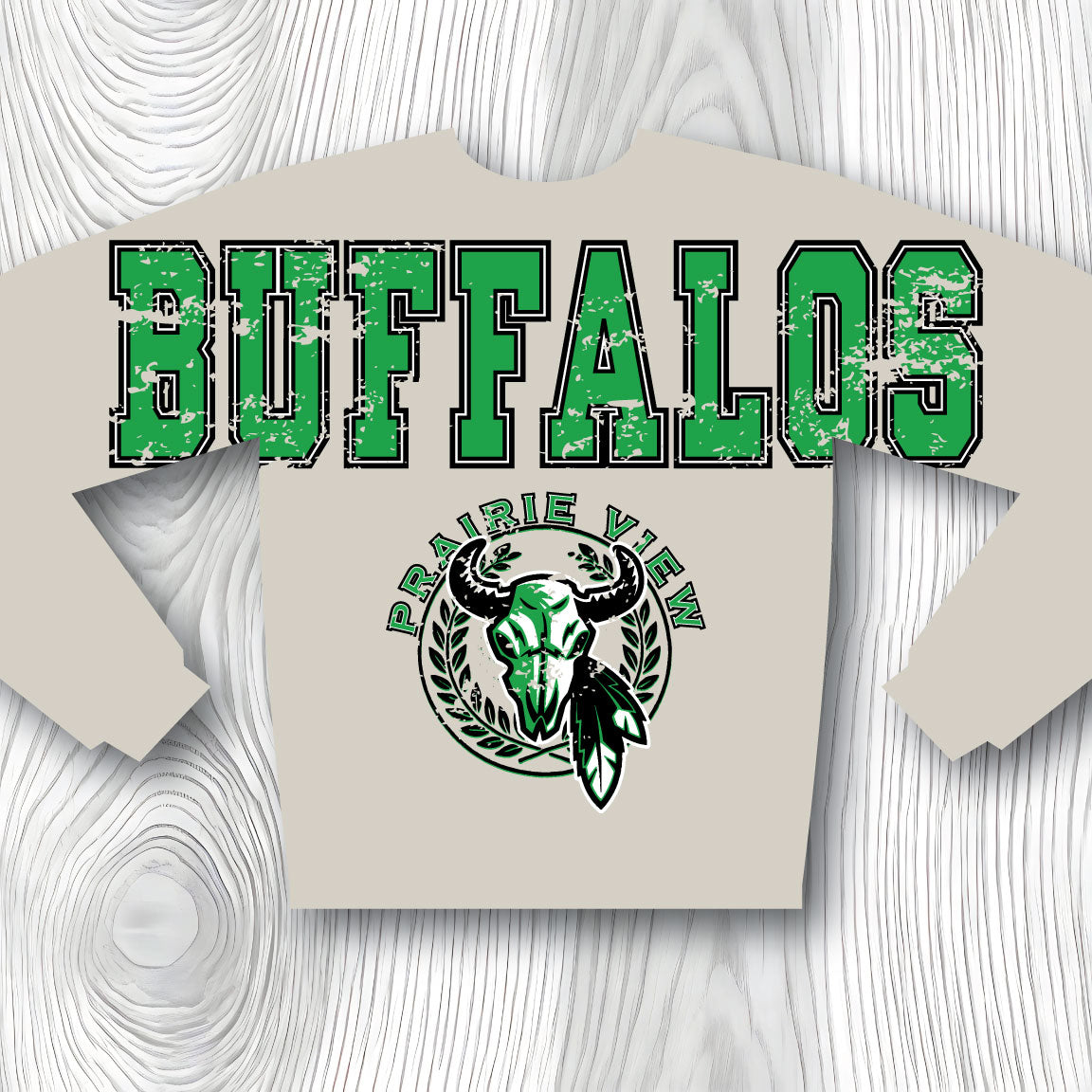 PVHS Buffalos Oversize Print Sweatshirt White