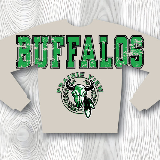 PVHS Buffalos Oversize Print Sweatshirt White