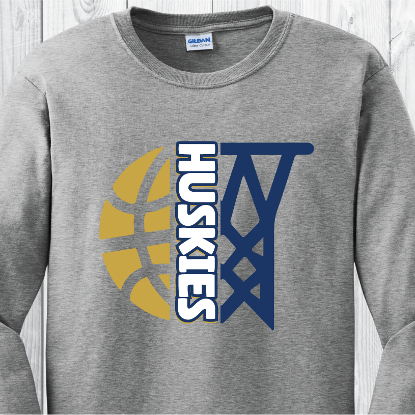 TRMS Tri-Color BBall - Grey Tee or Sweatshirt