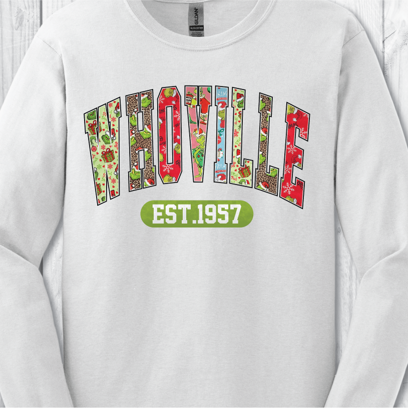 Christmas Whoville - White Long Sleeve or Sweatshirt